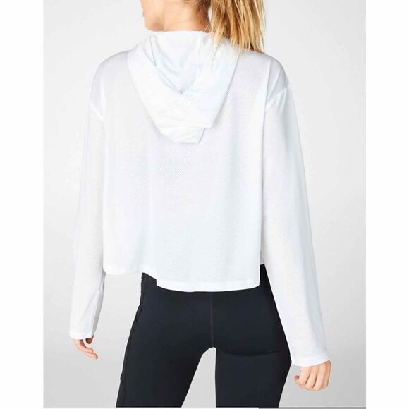 Fabletics Kaia Cropped Hoodie White XL Light Weight Perforated - Picture 6 of 14